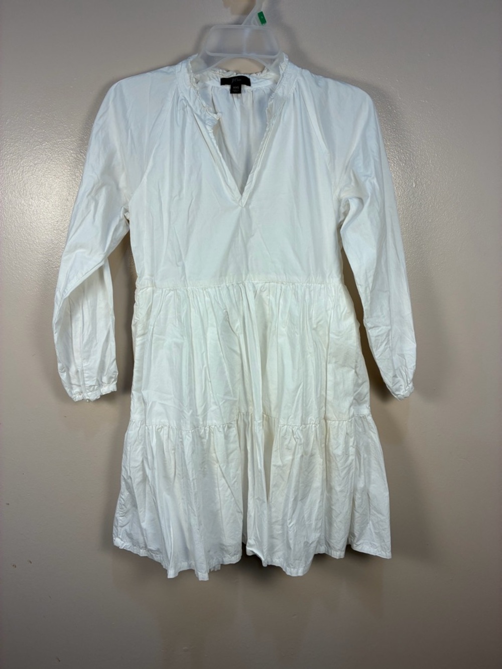 J.Crew White Cotton Tiered Dress